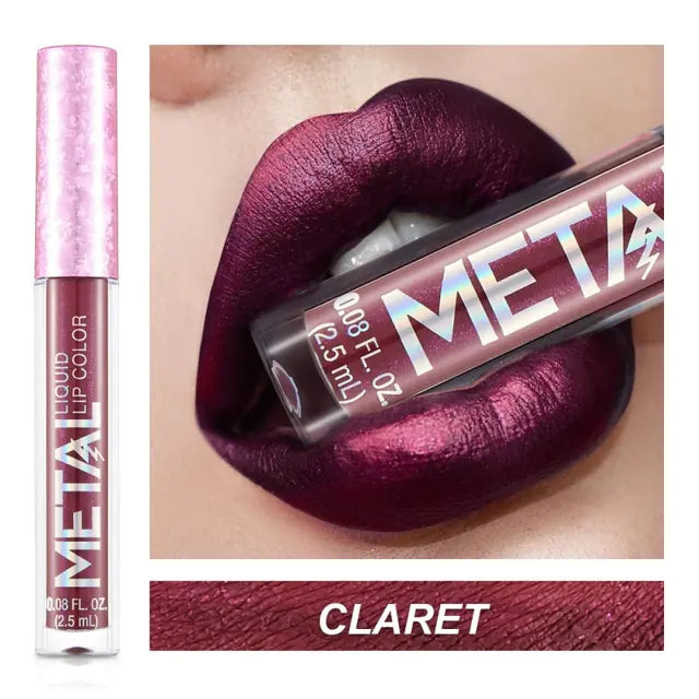 Pearlescent Metallic Color Liquid Lipstick Lip Gloss